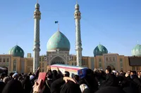 تشییع پیکر شهید «علی حیدری» در مسجد مقدس جمکران + تصاویر