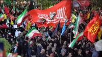 فیلم/ اهتزاز پرچم خونخواهی امام شهید در میدان شهدای اراک
