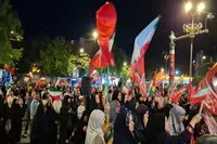 فیلم/ صدو چهل و پنجمین شب ایستادگی مردم بصیر خراسان شمالی در جبهه خیابان