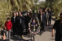 پیکر پدر شهیدان «جهان‌آبادیان» در بم تشییع شد