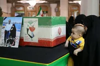 تصاویر/ وداع با پیکر شهید پس از ۷۰ روز مفقودیت در قم