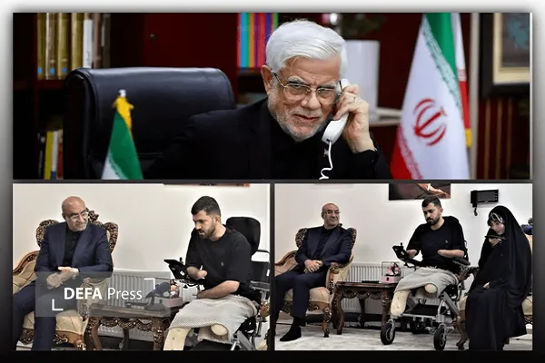 تماس تلفنی معاون اول رئیس جمهور با جانباز حسین محمدی
