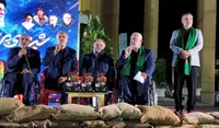 فیلم/ نمایشگاه شب‌های پرستاره اقتدار در جوار یادمان ۱۴ شهید گمنام خضر نبی (ع) قم