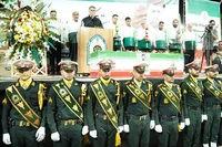 وداع با پیکر مطهر شهید مدافع امنیت در خرمشهر