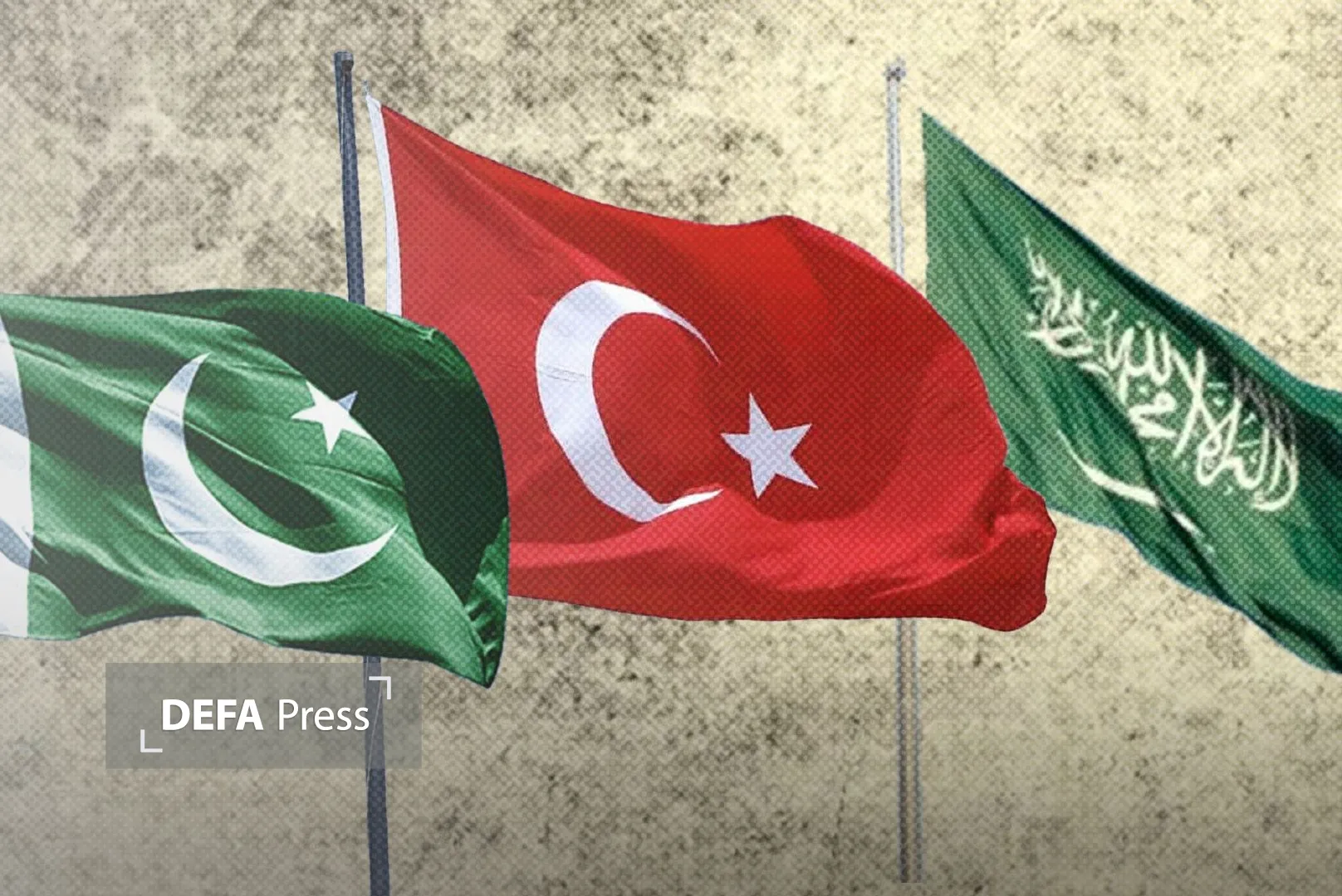 پرچم پاکستان و ترکیه و عربستان