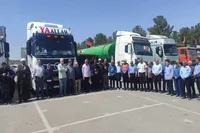 اعزام اولین ناوگان باری حامل اقلام موکب‌داران خراسان شمالی به مرز مهران