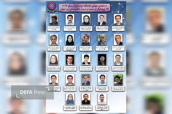 بازتاب جایگاه جهانی دانشمندان دانشگاه کردستان در تازه‌ترین فهرست پژوهشگران دو درصد برتر جهان