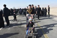 تصاویر/ راهپیمایی جاماندگان اربعین در بهاباد