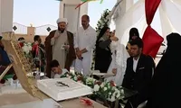 برپایی مراسم عقد زوج تایبادی در یادمان شهدای گمنام دانشگاه آزاد+ تصاویر