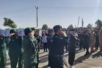 تصاویر/ مراسم تشییع پیکر مطهر روحانی شهید «علیرضا ولی‌زاده» در شاهین درژ