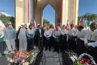 تجدید میثاق خادمان رضوی پهنه دوم کشوری با آرمان‌های شهدا در همدان + تصاویر