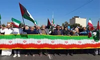 مردم اهواز در حمایت از اقدام سپاه پاسداران و مردم فلسطین تجمع کردند