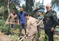 کاشت نهال به یاد شهدای جنگ رمضان در خوزستان