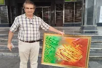 ادای دین هنرمند گیلانی به «امام شهید» با اثر فاخر «سیدالشهدای انقلاب»