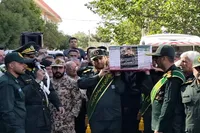 پیکر شهید جواد بهرامی در پاوه تشییع شد