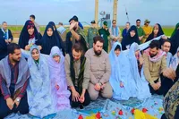 ۵ زوج جوان در یادمان شهدای دهلاویه پیوند زناشویی بستند