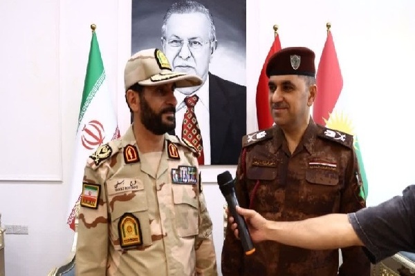 نشست مشترک فرماندهان مرزبانی کردستان ایران و عراق در پایانه باشماق عراق برگزار شد