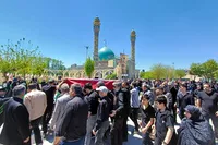 تصاویر/ تشییع پیکر جانباز شهید البرزی «عباس رستمی»