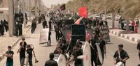 فیلم/ حرکت دسته‌های هیئات عزاداری شهرستان سیریک در تاسوعای حسینی