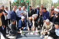 آیین غبارروبی مزار شهید گمنام در مجموعه باغستان قزوین برگزار شد