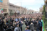 تصاویر/ مراسم تشییع و اقامه نماز بر پیکر مطهر ۲۵ شهید اقتدار آذربایجان شرقی