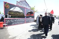 تصاویر/ بازدید نماینده ولی فقیه در آذربایجان غربی از زائر سرای راه کربلا